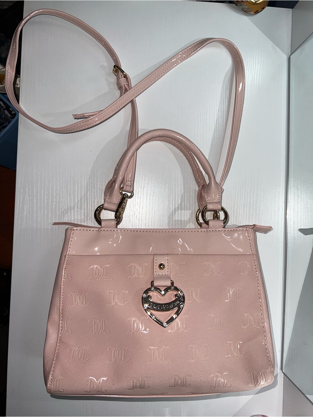 Juicy Couture Pink Heart Charm Satchel Handbag
